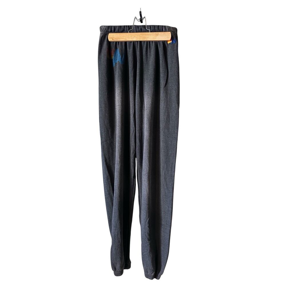 Aviator Nation Sweatpants Mens M Gray Rainbow Logo Distressed Vintage Wash USA - Picture 8 of 10